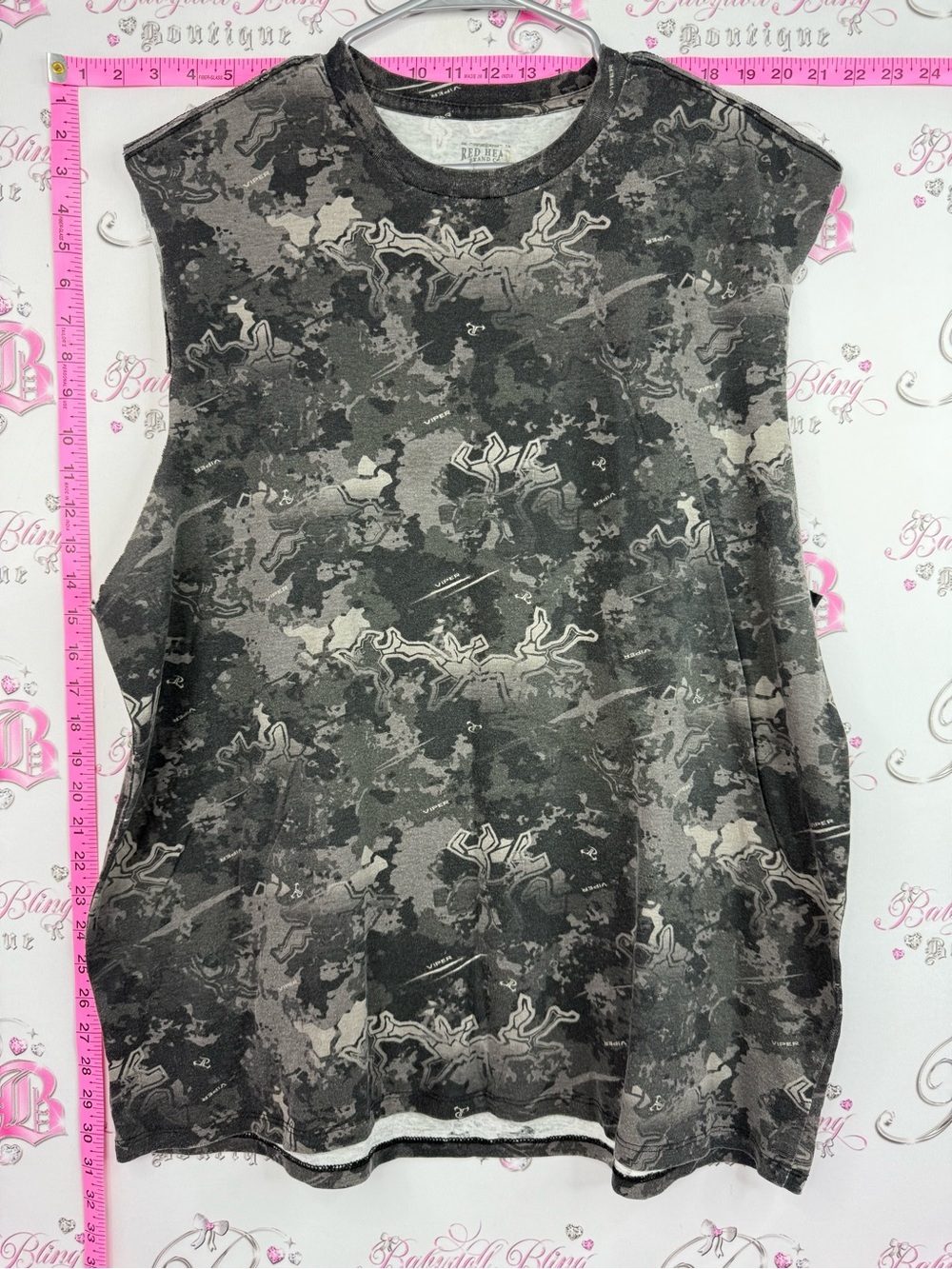 RedHead tank top muscle shirt grey white  & Black Camo Muscle Tee